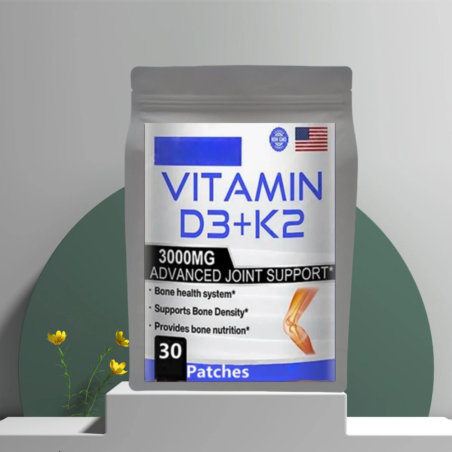 Hot sale Vitamin D3+K2 Patch - Promotes Calcium Absorption, Cardiovascular Health & Growth Development free shipping
