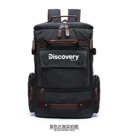 Mochila de lona multifuncional DISCOVERY-SUN, mochila informal para senderismo, mochila escolar para deportes al aire libre, mochila de viaje de gran capacidad.