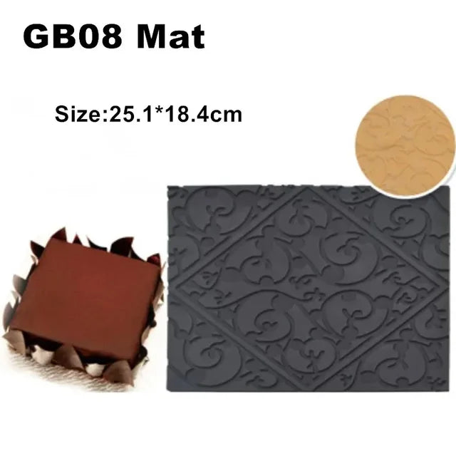 Molde de silicona suizo para tartas, molde para troncos de Navidad, molde grande para buche, tapete para fondant, moldes para impresión de encaje 