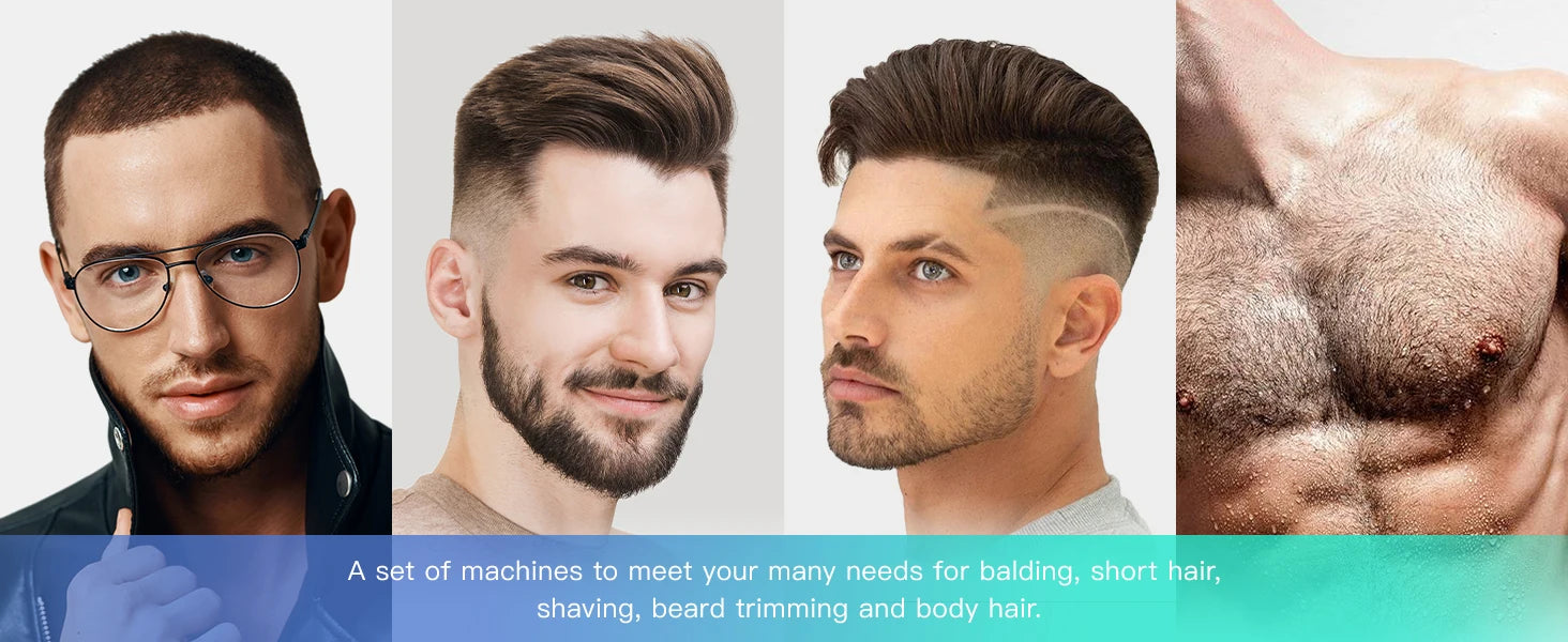 Kensen S30 4-in-1 Cordless Hair Clipper LED Display Men's Beard/Nose Trimmer Rechargeable Barber Grooming Kit Hair Cutting Machine