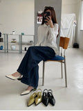 Summer Women's Cover Toe Sandals Elegant Shallow Slip On Shoes Comfort Low Heel Dress Street Style Shoes