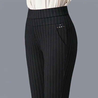 Mother Spring Pants High Waist Casual Stretch Pockets Solid Color Match Top Slim Fit Plus Size Pencil Pants Women Clothing