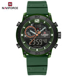 NAVIFORCE NF6104 Men's Lightweight Sports Wrist Watch Dual Display Time Night Light Watches Boy's Quartz Stopwatch
