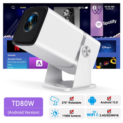 ThundeaL TD80W Full HD 1080P Mini Projector 4K Android WiFi 3D Home Theater TD80 Portable Projetor Meeting Video Movie PK HY320