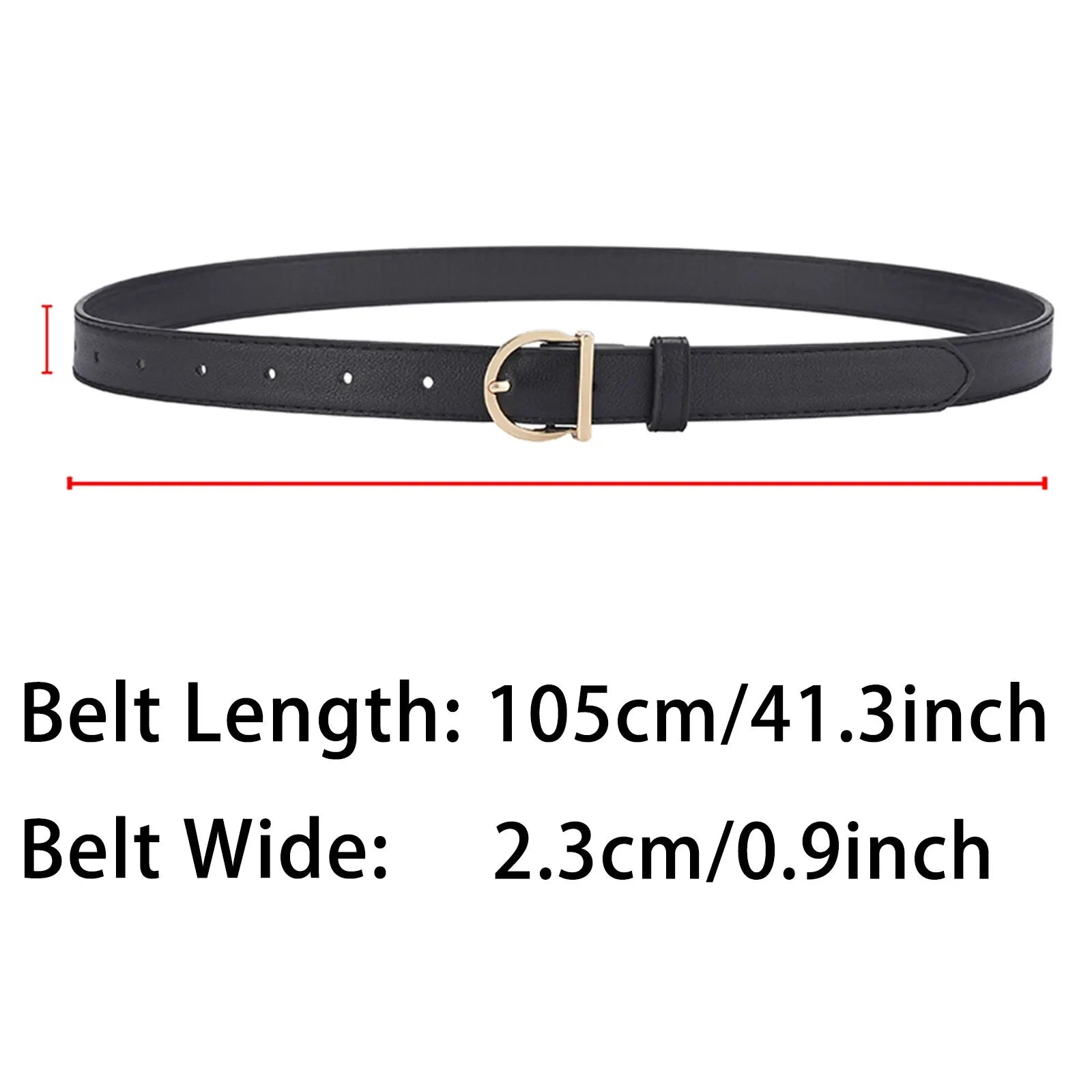 Women's Fashion Pin Buckle Thin Belt Genuine Luxury Soft Belt for Women with Cargo Pants Jeans Windproof PU Leather Belt