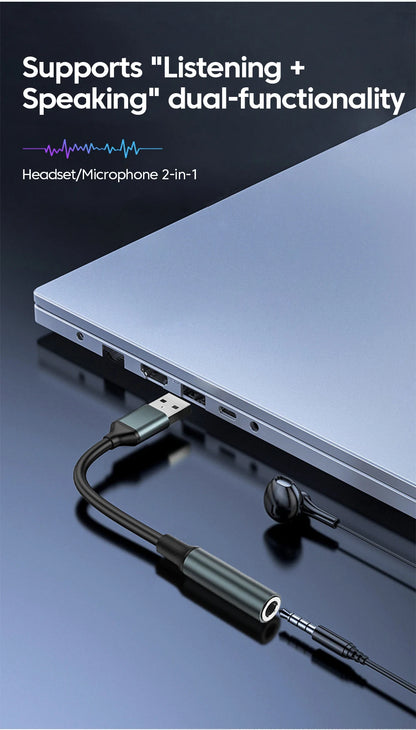 Olaf USB to 3.5mm Audio Jack Adapter USB to 3.5mm Headset/Microphone USB to 3.5 Jack Adapter External Stereo Sound Card For PC
