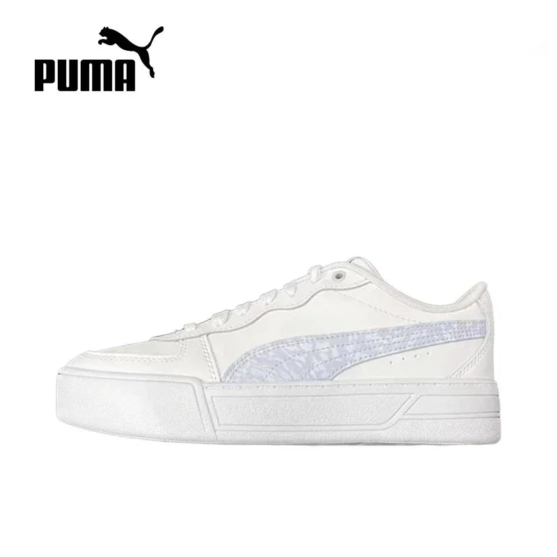 Puma Skye Men's and Women's Boarding Shoes Skateboarding Shoes Unisex Platinum Sneakers 385004-02