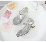 Girls Purple High Heels For Kids Princess RED Leather Shoe Footwear Children's Dress Party Wedding Shoes Round Toe 1-3CM