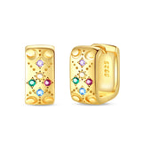 Clássico 925 Brincos de Prata para Mulheres, Estrelas, Luas, Pérolas, Abelhas, Argola Dourada, Noivado, Aniversário, Presente Joalheria Fina