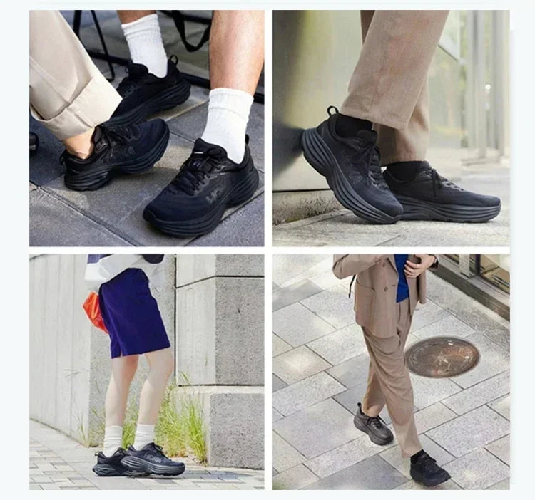 HOKA Sport Running Shoes Bondi 8 Breathable Anti Slip Cushioning Road Runs Shoes Men Sport Shoes Lifestyle Outdoor Sneaker Women