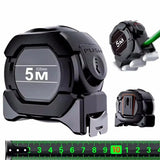 Cinta métrica de acero inoxidable de 10/7, 5/5 metros, cinta métrica profesional de 10 metros, cinta fluorescente negra, medida de acero autoblocante