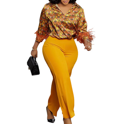 Conjuntos de 2 piezas para mujer, novedad de 2025, conjuntos a juego de talla grande para primavera y verano, conjuntos estampados de dos piezas, top y pantalón, trajes, ropa.