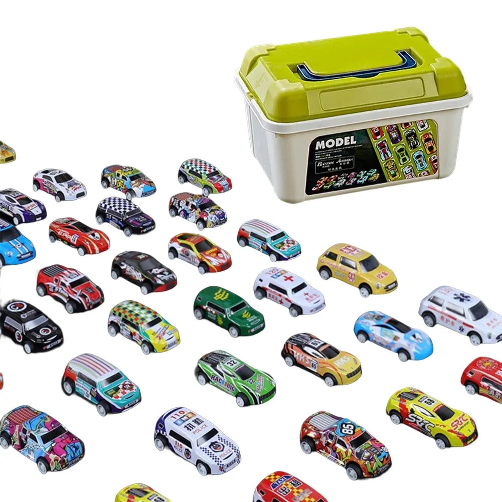 Mini coche de aleación con caja de almacenamiento, coches fundidos a presión, juguetes para niños, vehículo de inercia deslizante, kit de juguetes para niños, regalos para niños