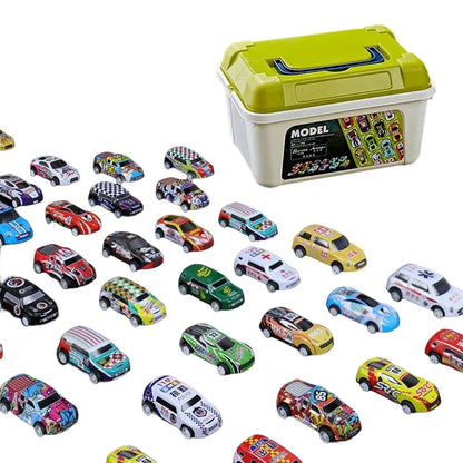 Mini coche de aleación con caja de almacenamiento, coches fundidos a presión, juguetes para niños, vehículo de inercia deslizante, kit de juguetes para niños, regalos para niños