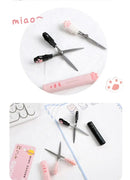 4Style Portable Folding Cat's Paw Scissors Stainless Steel Art Tool Multi-Function Pen-Shaped Scissors for Handbooks  Office Use
