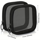 Transparent Mini Cosmetic Bag Small Travel Black Mesh Simple Makeup Bags Girl Storage Toiletry Wash Lipstick Cases
