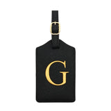 PU Leather Luggage Tag for Travel - Durable Suitcase ID Tag with Privacy Cover & Name Card Slot (A-Z) liu