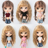 Blythe Clothing Fashion Vest Tops Denim Shorts Casual Pants Belt Multicolor for Licca Azones Ob22 24 Ker YMY Doll Accessories