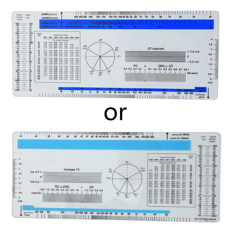 ECG Ruler Plastic Ruler Measuring Tool Electrocardiogram Drafting Divider