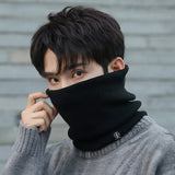 Winter Scarf Women Men Solid Knitted Collar Thick Warm Velvet Ring Scarves Neck Warmer High Quality All-match Muffler Ski Mask