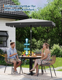 UPF 50 + Rectangular Patio Umbrella 200x125cm with Stand Height Adjustable Windproof Outdoor Sun Shade Parasol for Garden Beach