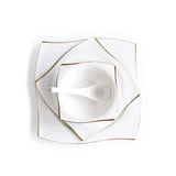 Ceramic Square Plates and Bowl Set Dinner Set Plates and Dishes Bone Porcelain Tableware Phnom Penh Cutlery Kitchen Accessories