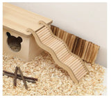 Wooden Wave Staircase Hamster Toy Pet Supplies - Eco-Friendly Fun for Small Animals