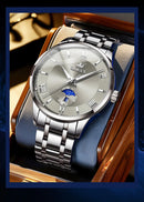 OLEVS 3638 Mens Watch Original Quartz Watch Stainless Steel Waterproof Luminous Large Dial Day Date Watches Luxury Men Box Reloj