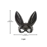 Máscara de Coelho Preta e Branca – Decoração de Festa de Halloween, Fantasia e Cosplay (Orelhas Longas)