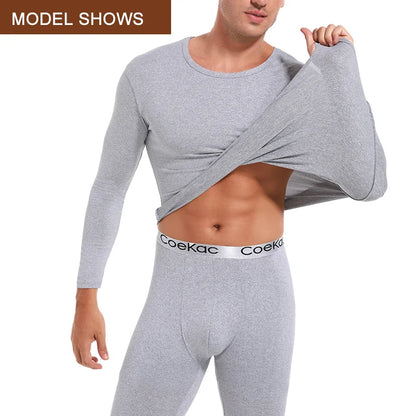 Thermal Underwear for Men Long Johns With Fleece Lined Set Set Cold Weather Winter Top Bottom