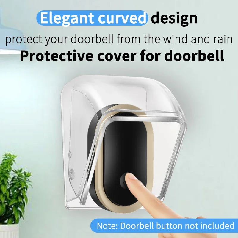 CACAZI PC Transparent Waterproof Cover for Wireless Doorbell Button Chime Outdoor Rain-cover Home Case Suitable for Most Buttons