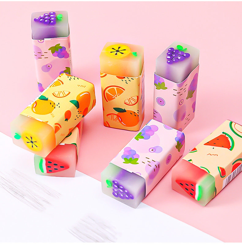 3pcs/lot Cartoon Creative Fruit Eraser Pupils Exam Pencil Eraser Children's Stationery Painting Sketch Eraser  School  Kawaii