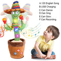 Dancing Talking Cactus for Kids, Recording Singing, Mimic Repeating What You Say, Electronic Light Up Plush Toy, Gifts 