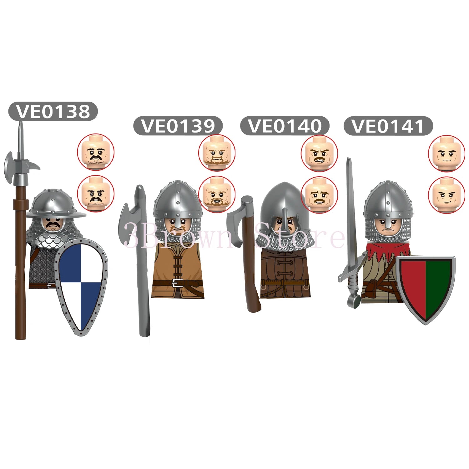 MOC Medieval Building Blocks Castle Knight Western Cowboy Historical Army Cavalry Horse Soldier Gun Kid Toy Gift Brick DIY S040