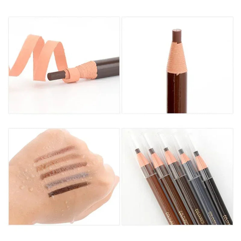 Natural Pull Eyebrow Pencil Waterproof Eye Brow Enhancer Pen Long Lasting Eyes Makeup Tools Cosmetics Black Red Brown Gray