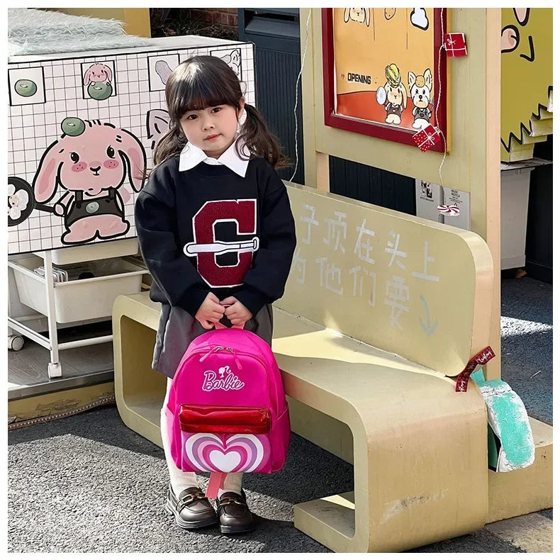 Kawaii Barbie Cartoon Anime Fashion Backpack Girl Barbie Princess Backpack Cute Kindergarten Kids Schoolbag Gift Toys