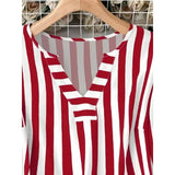 Plus Size Women's Fashion Spring Plaid T-shirt V-neck Jumper Light Breathable Tops European and American Style Beach Travel Clothes