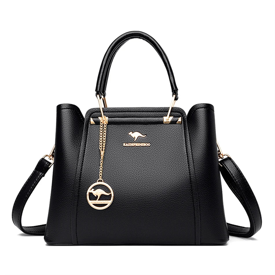 2024 Luxury Women Designer 3 Layers Shoulder Crossbody Bag Ladies Large Capacity Leather Handbags Shopper Brand Messenger Totes