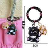 1/6Pcs Colorful Cat Bell Keychains for Friends Backpack Phone Pendant Hangings Couple Cartoon Animal Paw O-shaped Keychains