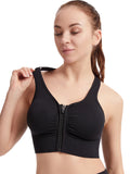 Women Zip Sports Bra Tank Plus Size Shockproof Gather Brassiere Female Yoga Running Fitness Bralette Women's Lingerie Underwear