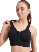Women Zip Sports Bra Tank Plus Size Shockproof Gather Brassiere Female Yoga Running Fitness Bralette Women's Lingerie Underwear
