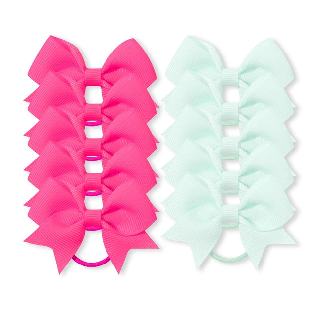 Bandas elásticas para el cabello para niñas, cinta de grosgrain, coletas, lazos, corbatas, soportes, accesorios, bebés, 10 piezas por lote 