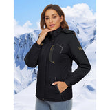 MAGCOMSEN Women's Warm Winter Fleece Lined Hooded Jackets Snowboard Coats Waterproof Ski Jacket Snow Hiking Outdoor Parkas
