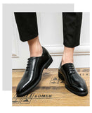 New Red Sole Brogue Shoes Men Black Business Men's Formal Shoes Lace-up Round Toe Spring/Autumn