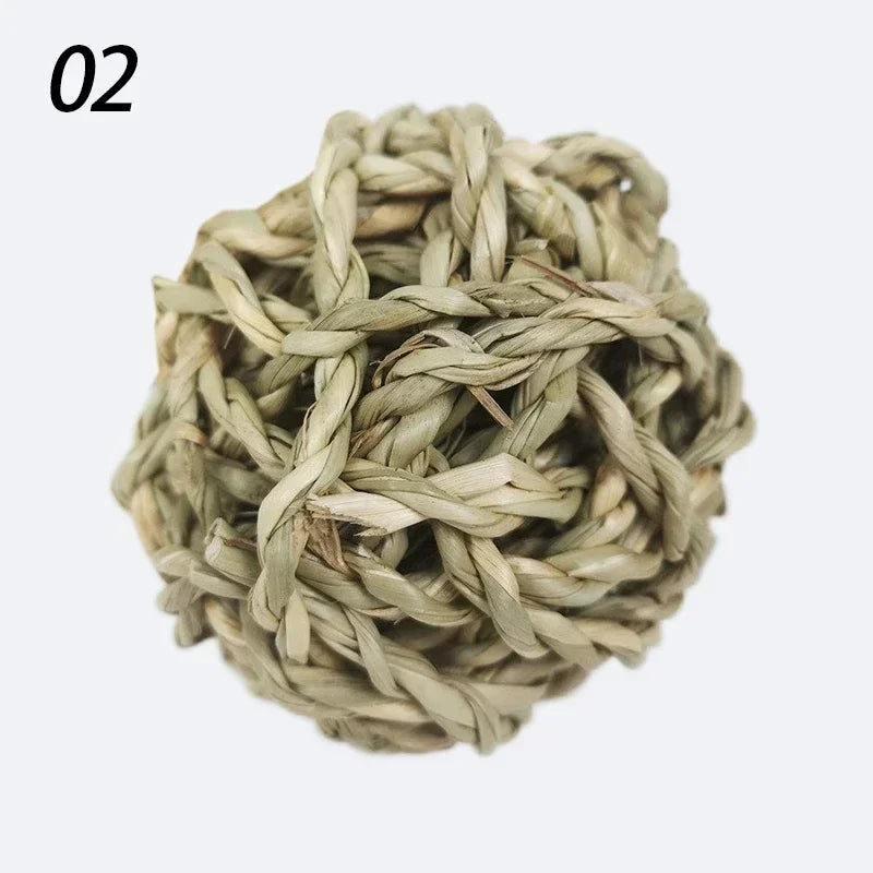 10 Styles 7CM Chewing Braided Ball Guinea Pig Rabbit Hamster Small Animal Play Pet Interactive Chew Toy Natural Grass Ball