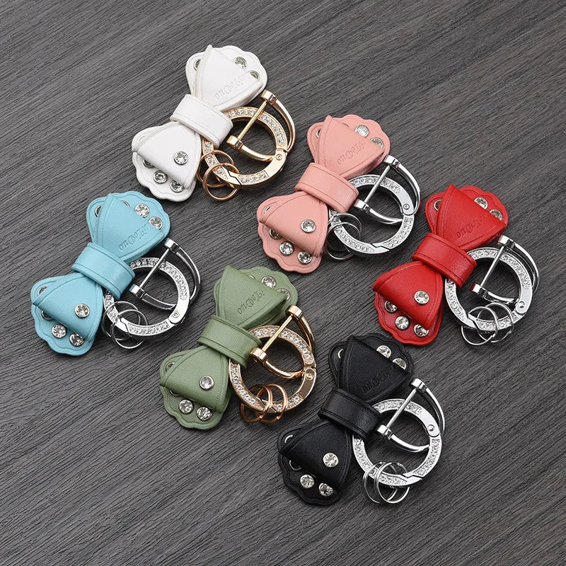 Car Keychain Bow Charm Creative Personalized Car Key Ring Anti-Lock Key Charm Decoration Cute DIY Festivals Gifts