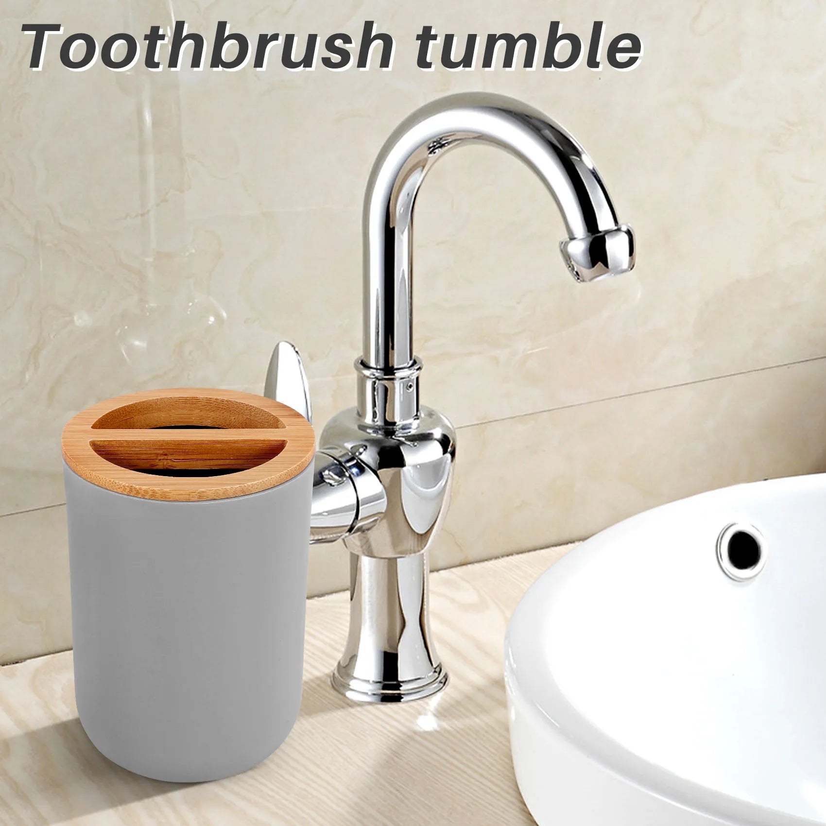 Bathroom Accessories Set Soap Dispenser Bottle Dish Washroom Toothbrush Holder Cup Suit Gray