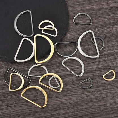 10pcs D-Shaped Buckle D Ring Connection Alloy Metal Silver Gold For Shoes Bags Backpack Buckles DIY Accessory 15/20/25/30/40mm