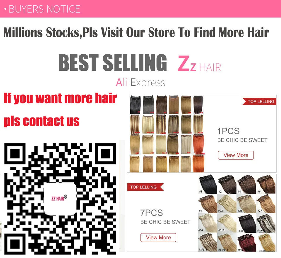 ZZHAIR 100% Brazilian Human Remy Hair Extensions 120g-200g 16"-26" U Piece Wig Clip-in Natural Straight