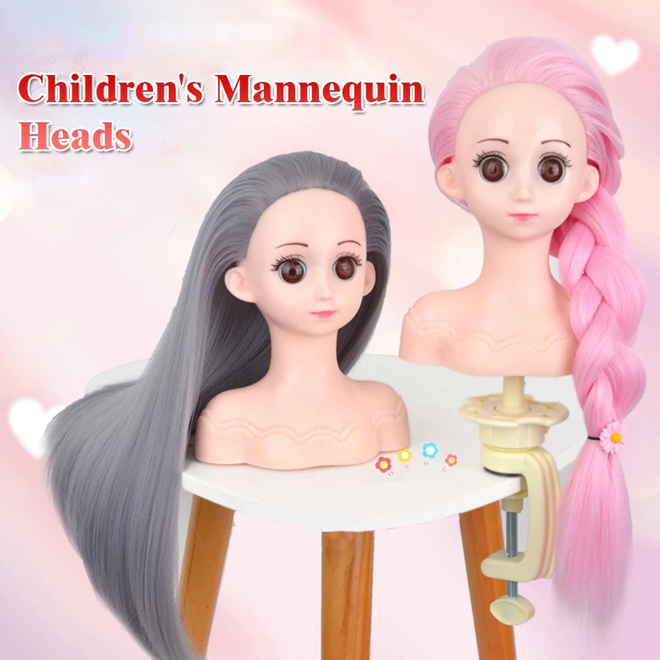 Cabeça de peruca de manequim com cabelo sintético com suporte de peruca ajustável cabeça de manequim estilo cabeleireiro cabeça de treinamento cabeça de boneca